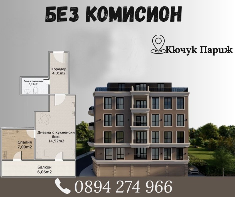 Продава 2-СТАЕН, гр. Пловдив, Кючук Париж, снимка 1 - Aпартаменти - 48691069