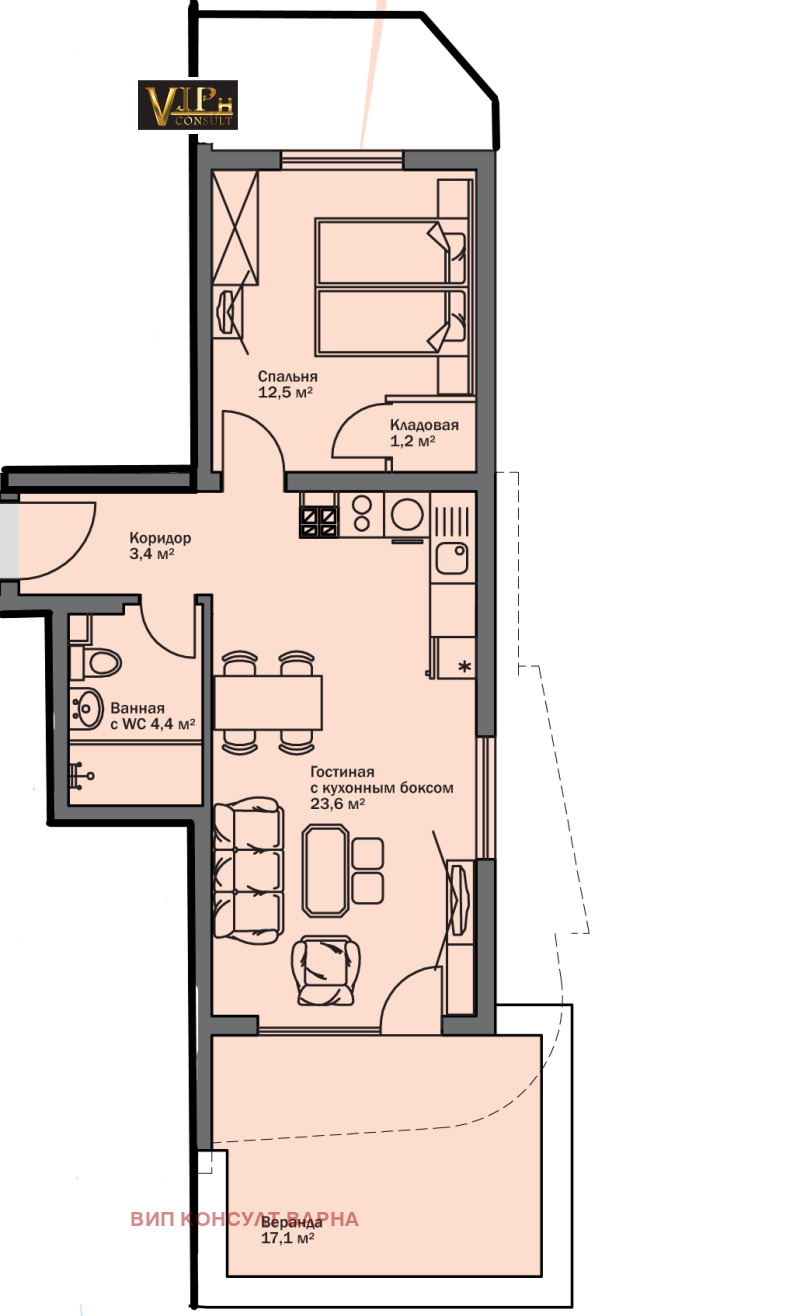 Till salu  1 sovrum region Varna , Sjkorpilovci , 84 kvm | 59514086 - bild [8]