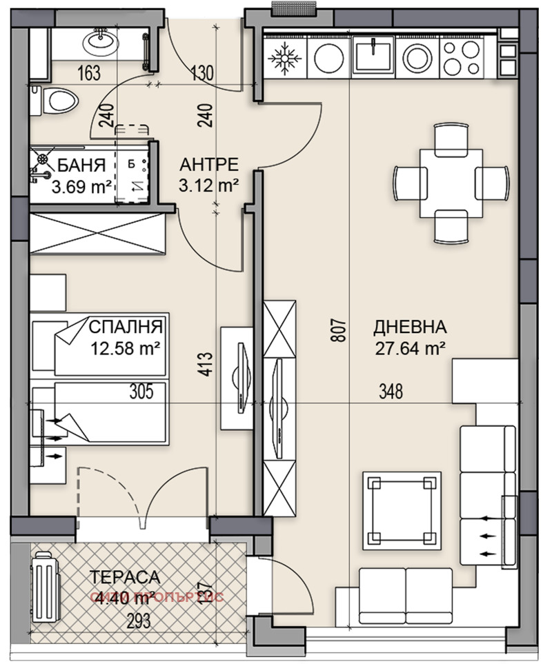 In vendita  1 camera da letto Plovdiv , Gagarin , 71 mq | 26570825 - Immagine [2]