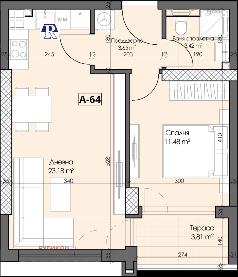 À vendre  1 chambre Plovdiv , Karchiyaka , 66 m² | 39677771 - image [2]