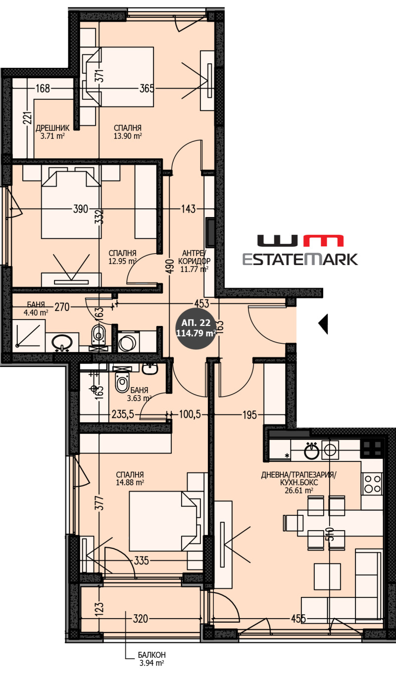 In vendita  2 camere da letto Sofia , Mladost 4 , 134 mq | 20640932