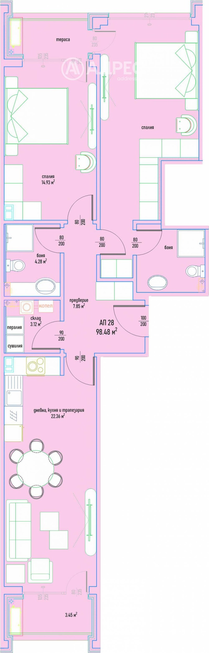 Satılık  2 yatak odası Sofia , Malinova dolina , 124 metrekare | 10847001 - görüntü [4]
