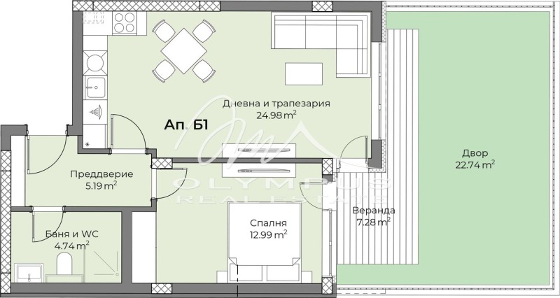 На продаж  1 спальня Пловдив , Беломорски , 65 кв.м | 86538761 - зображення [2]