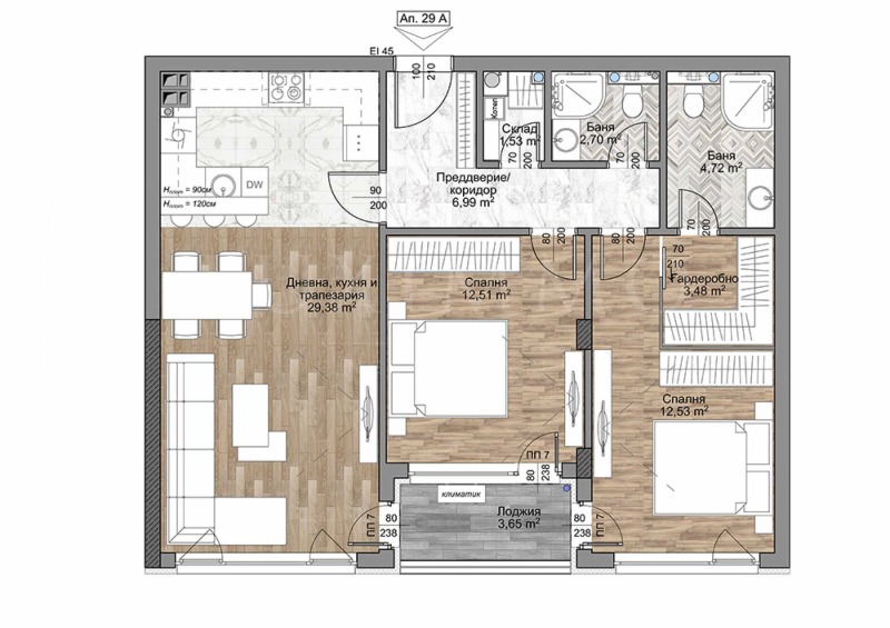À vendre  2 chambres Sofia , Mladost 4 , 103 m² | 68088314 - image [2]