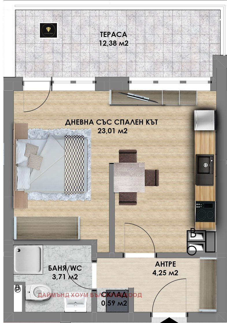 Продава 1-СТАЕН, гр. Пловдив, Христо Смирненски, снимка 2 - Aпартаменти - 47267152