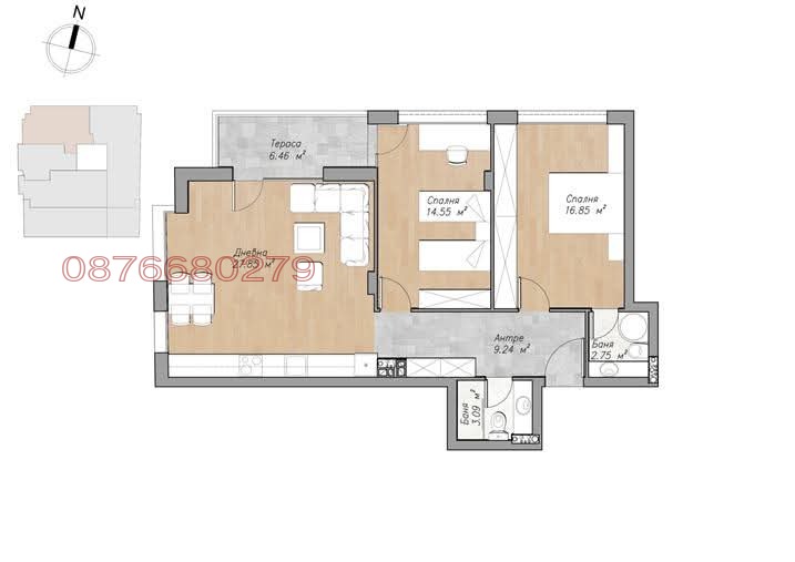 Zu verkaufen  2 Schlafzimmer Sofia , Lozenez , 111 qm | 84043545 - Bild [10]