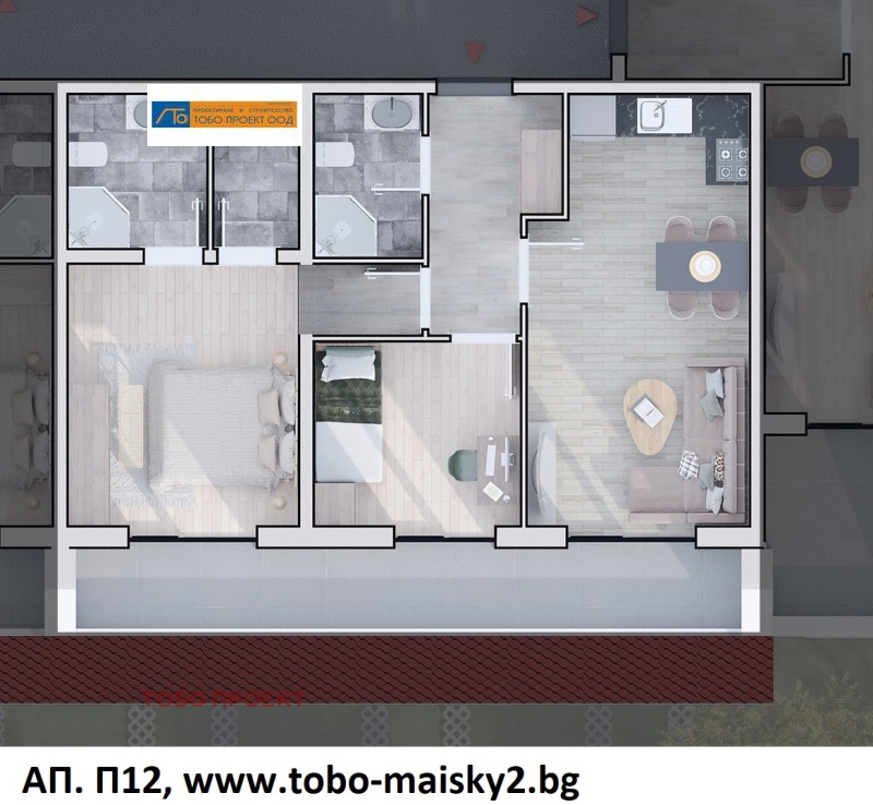 Продава 3-СТАЕН в град София, Люлин 10 - 102 кв.м / 187 280 € » 366 287.84 лв., ТОБО ПРОЕКТ