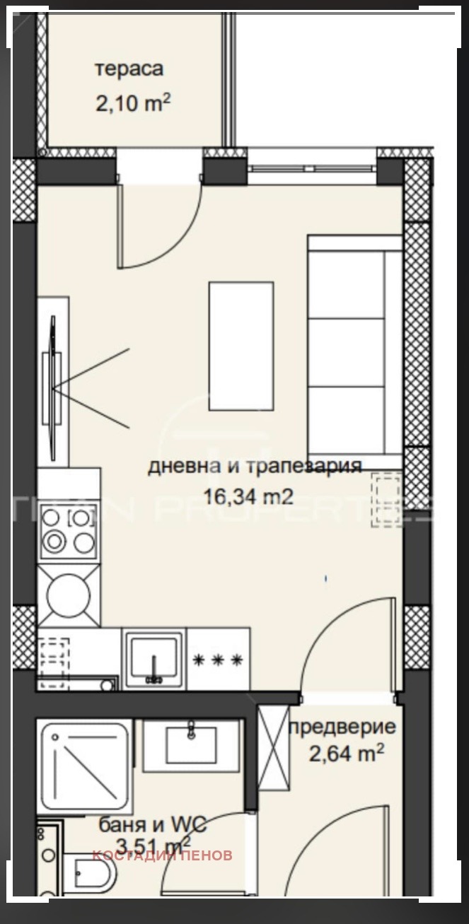 Продава  1-стаен град Пловдив , Христо Смирненски , 36 кв.м | 84933933 - изображение [5]