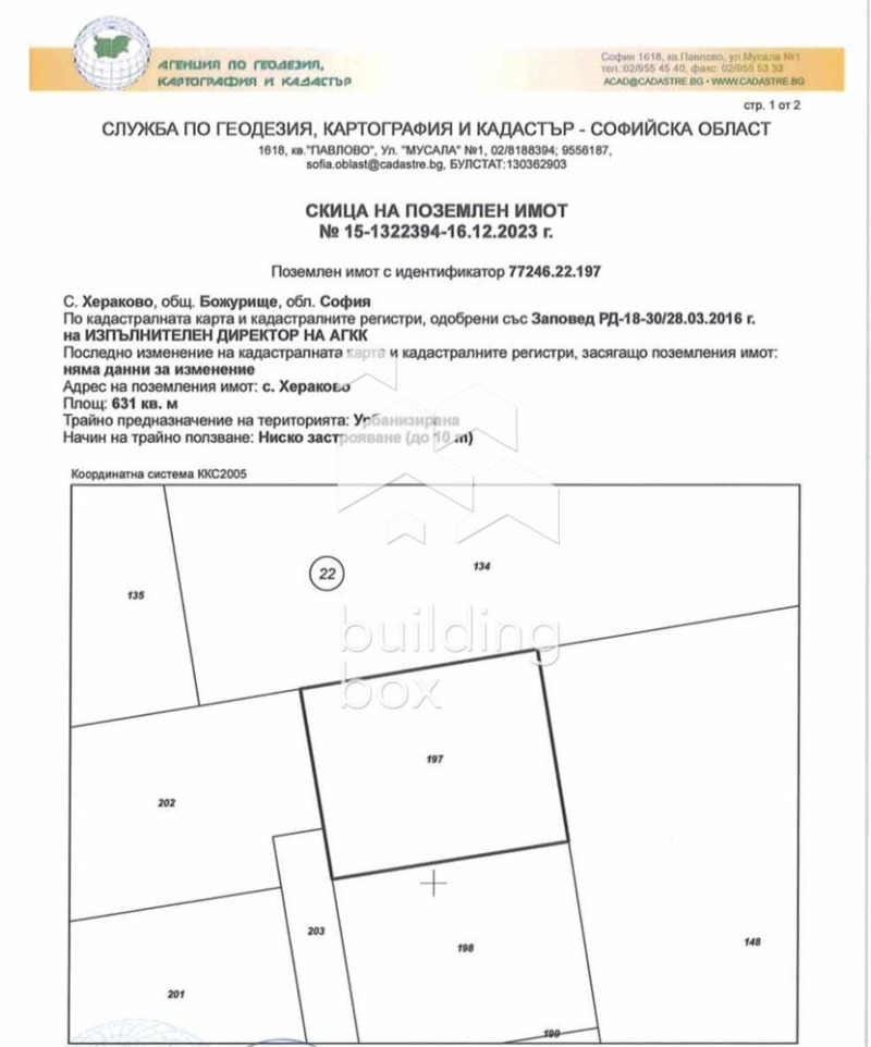 Продава ПАРЦЕЛ, с. Хераково, област София област, снимка 1 - Парцели - 48013360