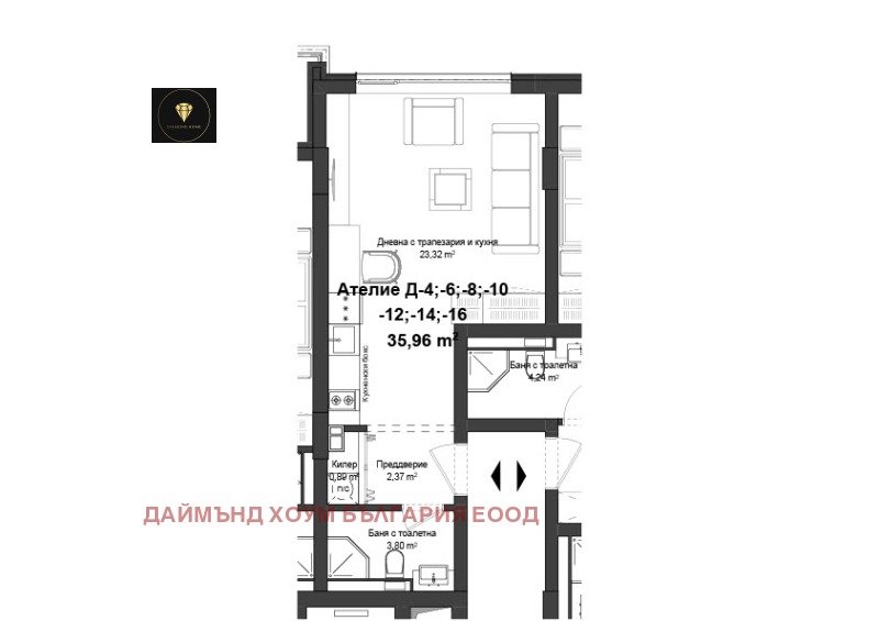 Продава 1-СТАЕН, гр. Пловдив, Гагарин, снимка 2 - Aпартаменти - 48111471