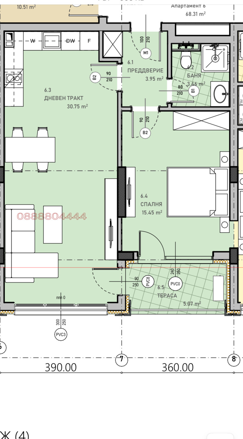 Продава 2-СТАЕН, гр. Враца, Център, снимка 6 - Aпартаменти - 49240491