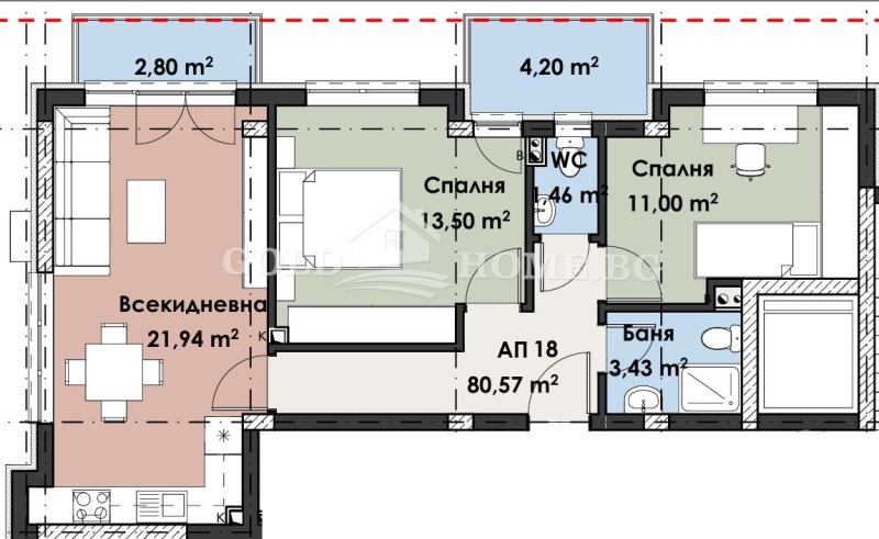 Myytävänä  2 makuuhuonetta Plovdiv , Karšijaka , 98 neliömetriä | 21777229 - kuva [2]
