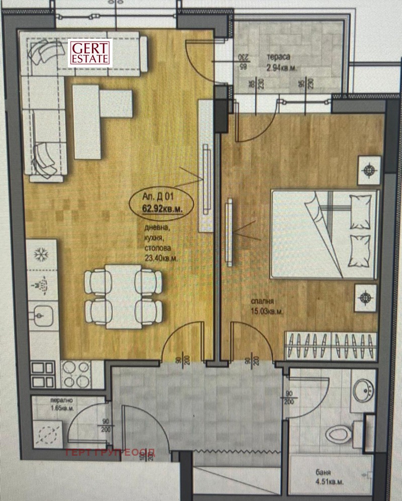 Продава 2-СТАЕН, гр. Пловдив, Христо Смирненски, снимка 4 - Апартаменти - 44744185