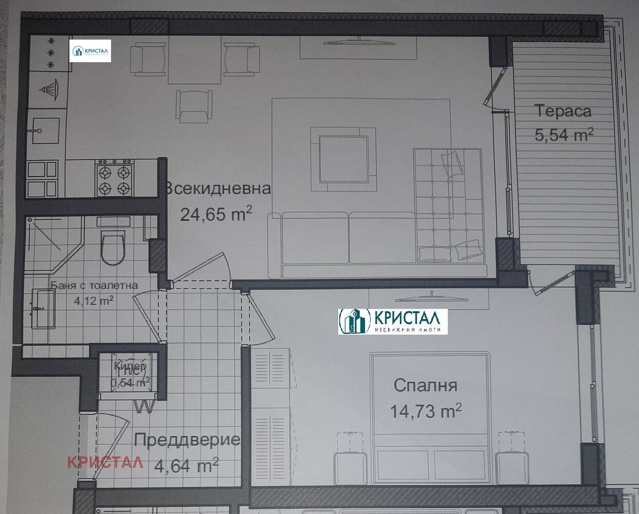 Продава 2-СТАЕН, гр. Пловдив, Гагарин, снимка 2 - Апартаменти - 52999570