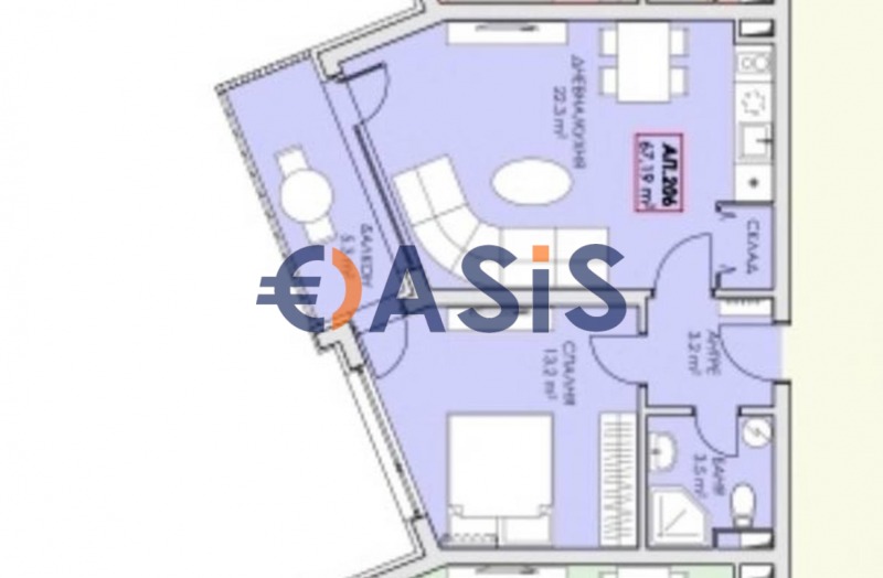 Продава  1-стаен, област Бургас, с. Равда •  106 442 EUR • ID 58903182 — holmes.bg - [1] 