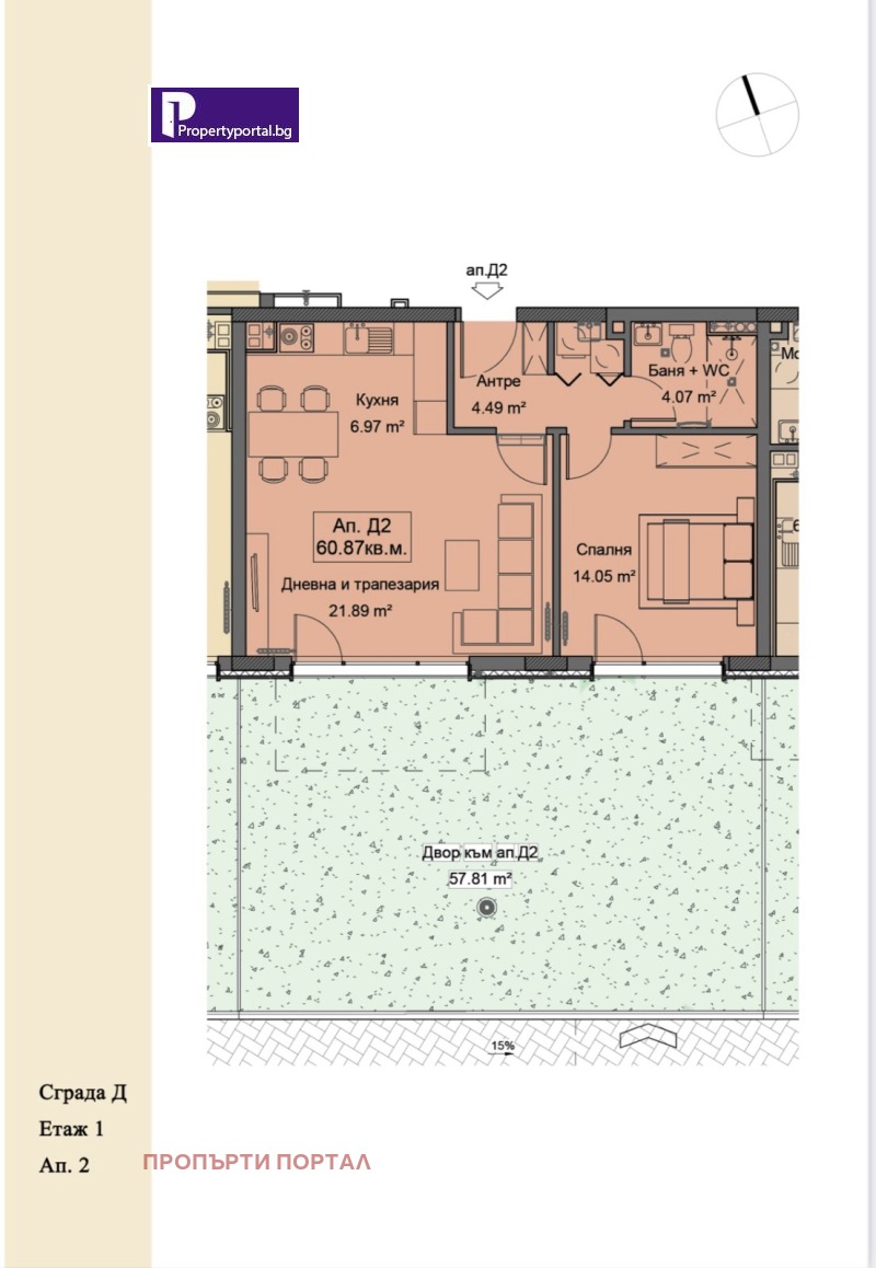 In vendita  1 camera da letto Sofia , Simeonovo , 75 mq | 20686206