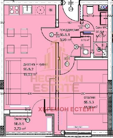 Myytävänä  1 makuuhuone Varna , Kajsieva gradina , 58 neliömetriä | 10849767 - kuva [2]