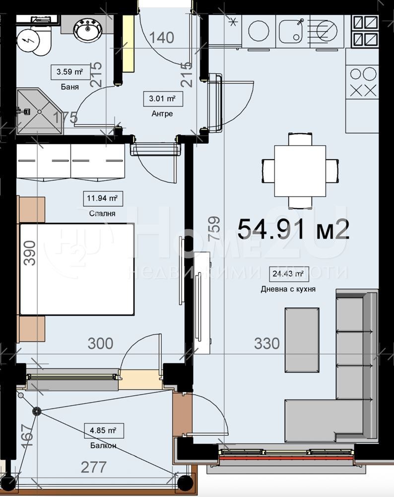 Продава 2-СТАЕН, гр. Варна, к.к. Св.Св. Константин и Елена, снимка 3 - Апартаменти - 52708910