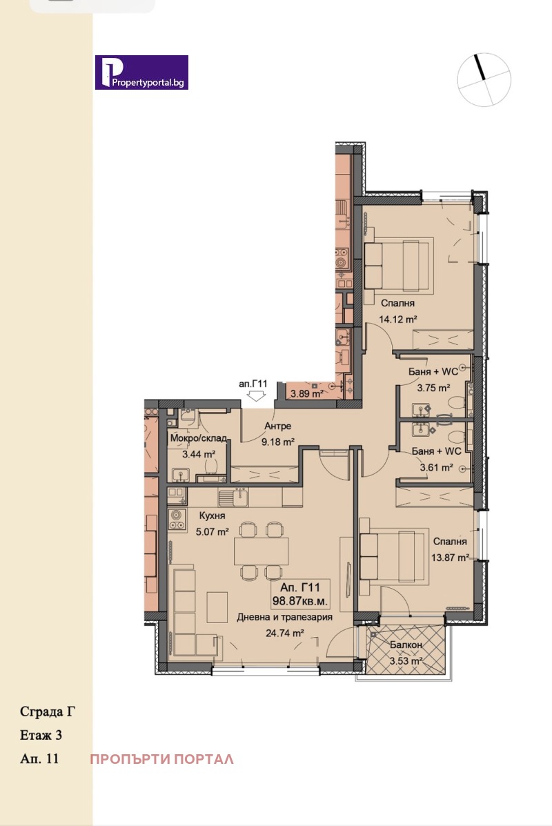 Na sprzedaż  2 sypialnie Sofia , Simeonowo , 120 mkw | 22603719 - obraz [3]