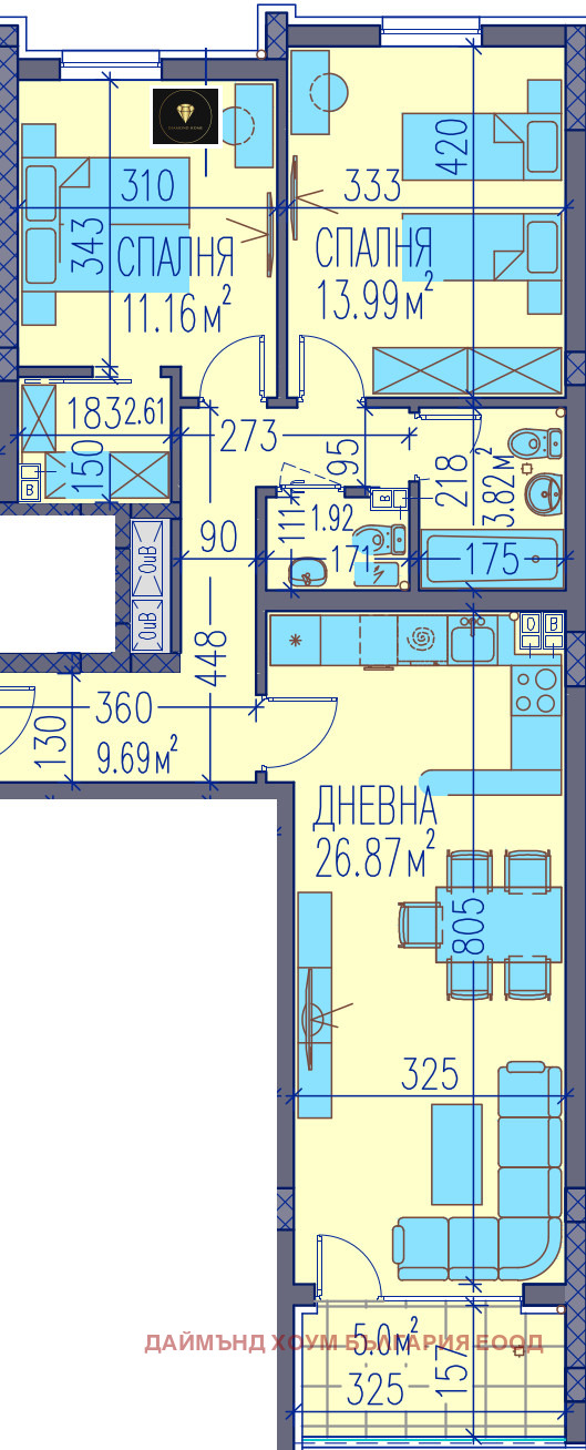 Продаја  2 спаваће собе Пловдив , Тракија , 108 м2 | 85289942 - слика [2]