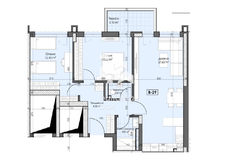Myytävänä  2 makuuhuonetta Plovdiv , Gagarin , 105 neliömetriä | 70102470 - kuva [4]