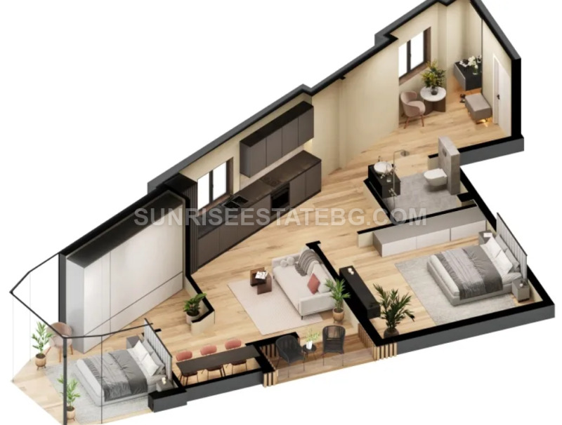 En venta  2 dormitorios Varna , m-t Akchelar , 83 metros cuadrados | 93140929 - imagen [3]