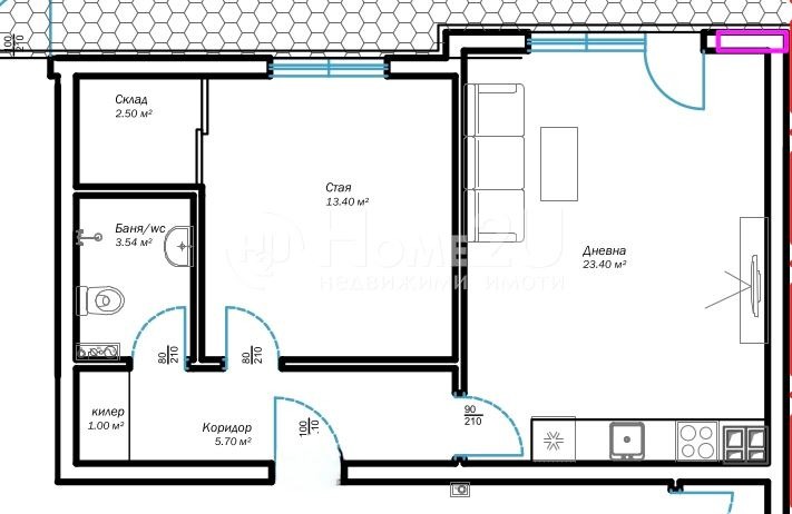 Til salgs  1 soverom Varna , m-t Psjelina , 74 kvm | 91906403 - bilde [3]