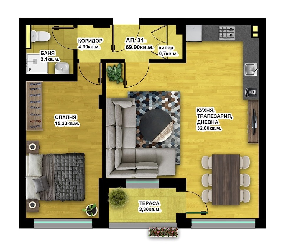 Продава 2-СТАЕН, гр. Пловдив, Христо Смирненски, снимка 2 - Апартаменти - 53979674
