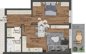 1 camera da letto Komatevski vazel, Plovdiv