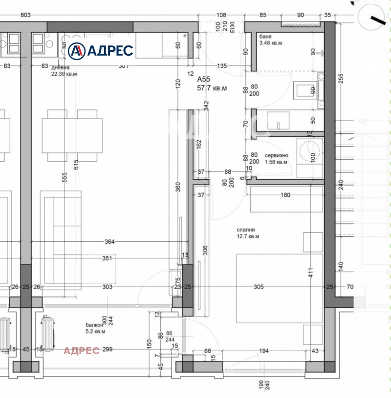 Te koop  1 slaapkamer Varna , Asparuchovo , 66 m² | 64647863 - afbeelding [2]