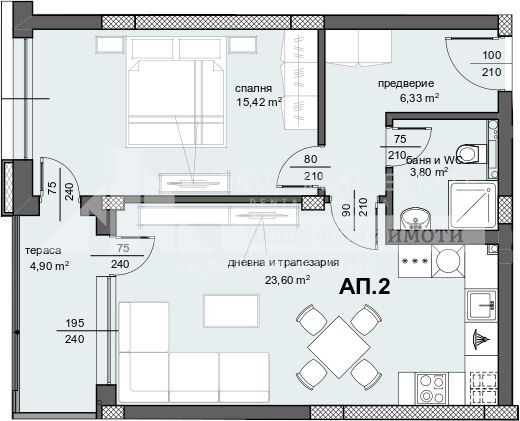 À venda  1 quarto Plovdiv , Centar , 79 m² | 66774321 - imagem [2]