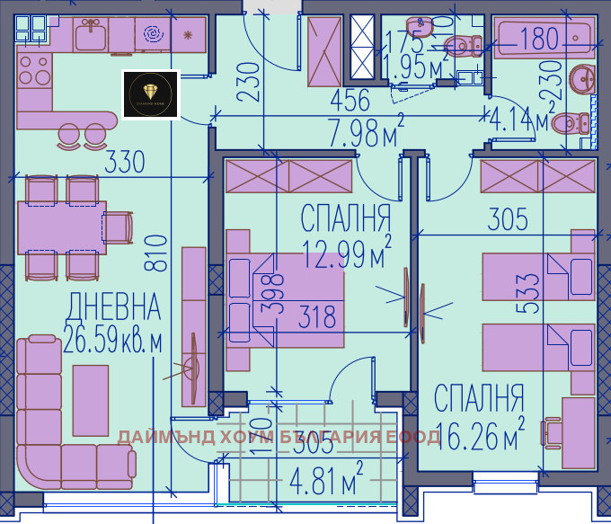 À vendre  2 chambres Plovdiv , Trakiya , 106 m² | 77965526 - image [2]