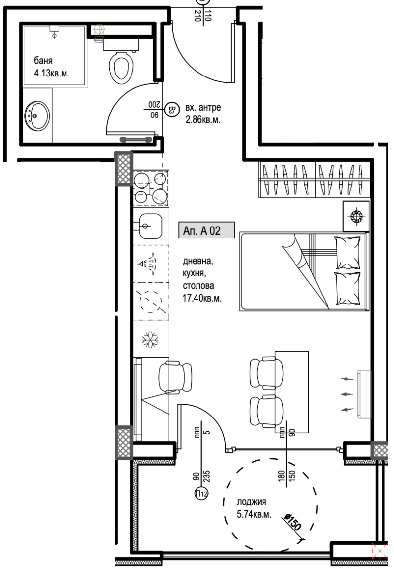 En venta  Estudio Plovdiv , Jristo Smirnenski , 41 metros cuadrados | 30409721 - imagen [2]