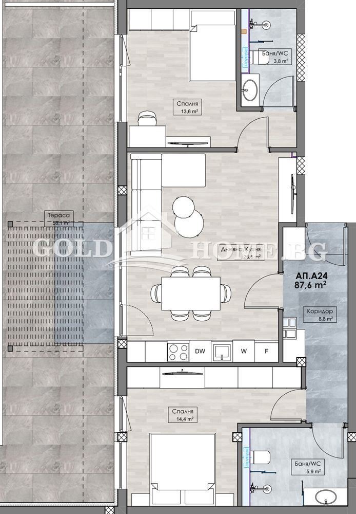 Til salg  2 soveværelser Plovdiv , Karshiyaka , 114 kvm | 21213446 - billede [3]