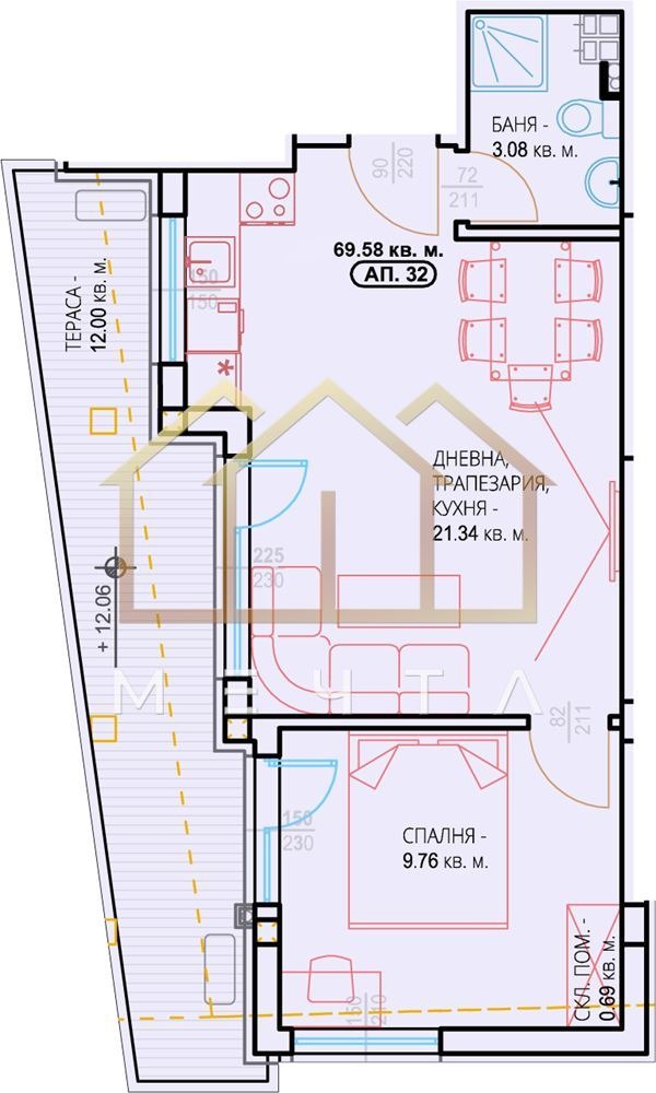 À venda  1 quarto Plovdiv , Kiutchuk Parij , 70 m² | 80328900 - imagem [10]