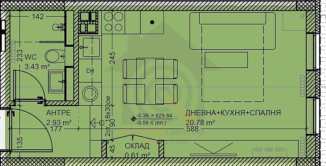 Продава 1-СТАЕН, гр. София, Студентски град, снимка 2 - Апартаменти - 55886863