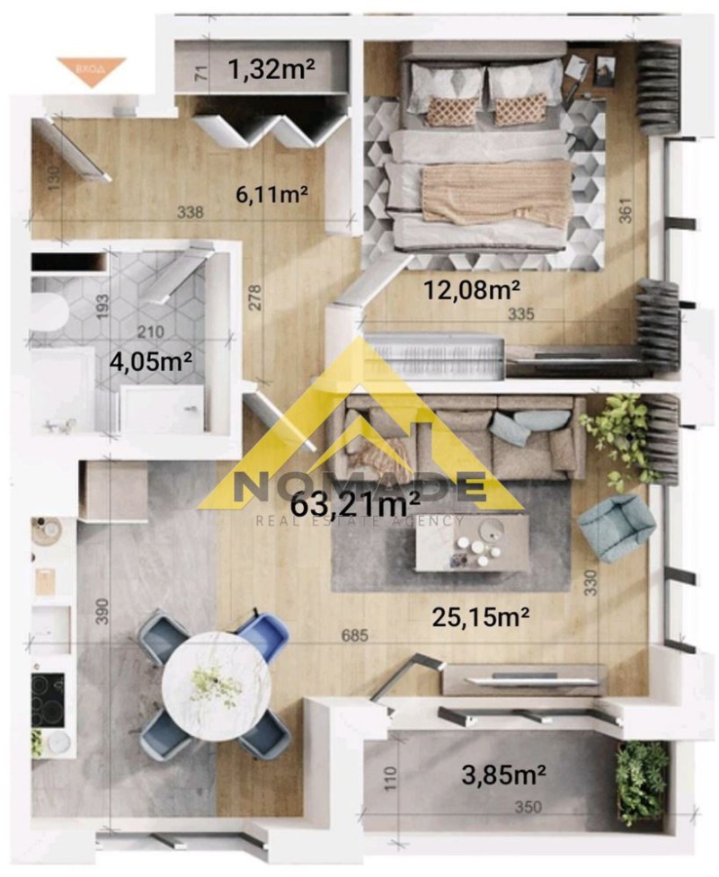 Продава  2-стаен град Пловдив , Тракия , 73 кв.м | 99044625 - изображение [3]