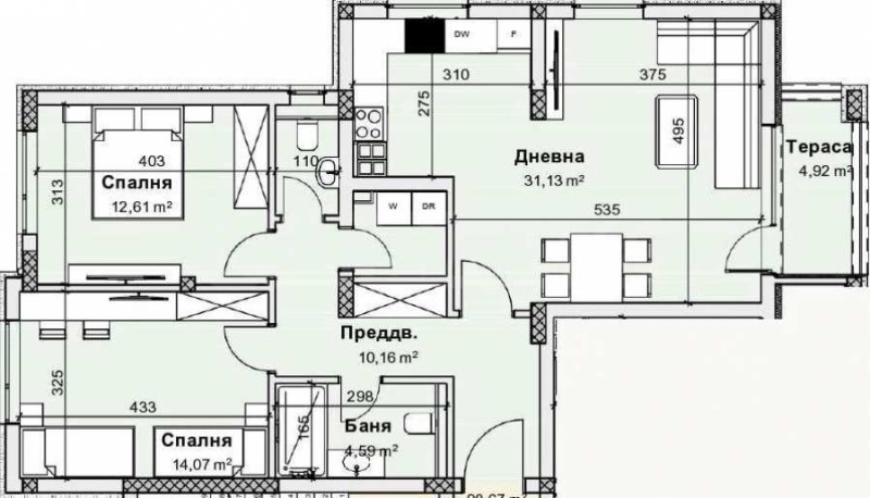 Eladó  2 hálószobás Plovdiv , Ostromila , 113 négyzetméter | 59991635 - kép [2]