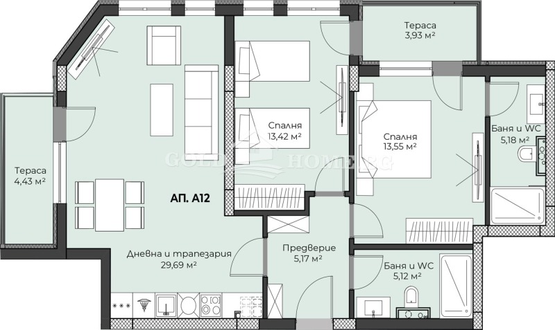 Na prodej  2 ložnice Plovdiv , Christo Smirnenski , 101 m2 | 21729484 - obraz [6]