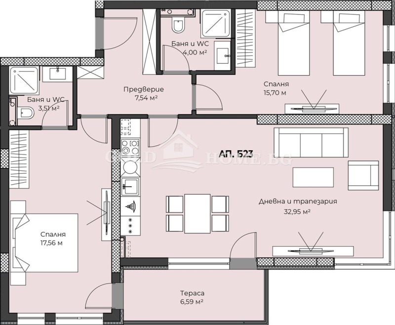 Na prodej  2 ložnice Plovdiv , Christo Smirnenski , 101 m2 | 21729484 - obraz [8]