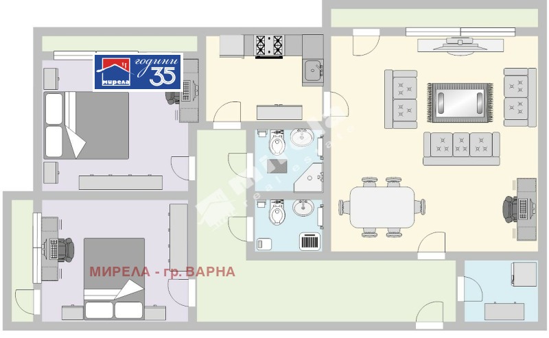 Продава 4-СТАЕН в град Варна, Чайка - 107 кв.м / 259 000 € » 506 559.97 лв., МИРЕЛА - гр. ВАРНА