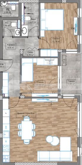 À vendre  2 chambres Plovdiv , Karchiyaka , 107 m² | 64357340 - image [2]