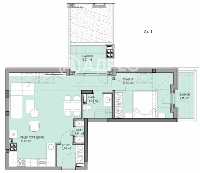 Till salu  1 sovrum Sofia , Moderno predgradie , 96 kvm | 49602884 - bild [4]