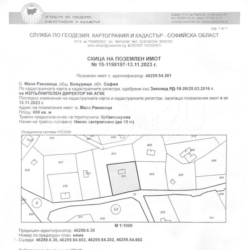 Na prodej  Spiknutí oblast Sofia , Mala Rakovica , 600 m2 | 25511976 - obraz [2]