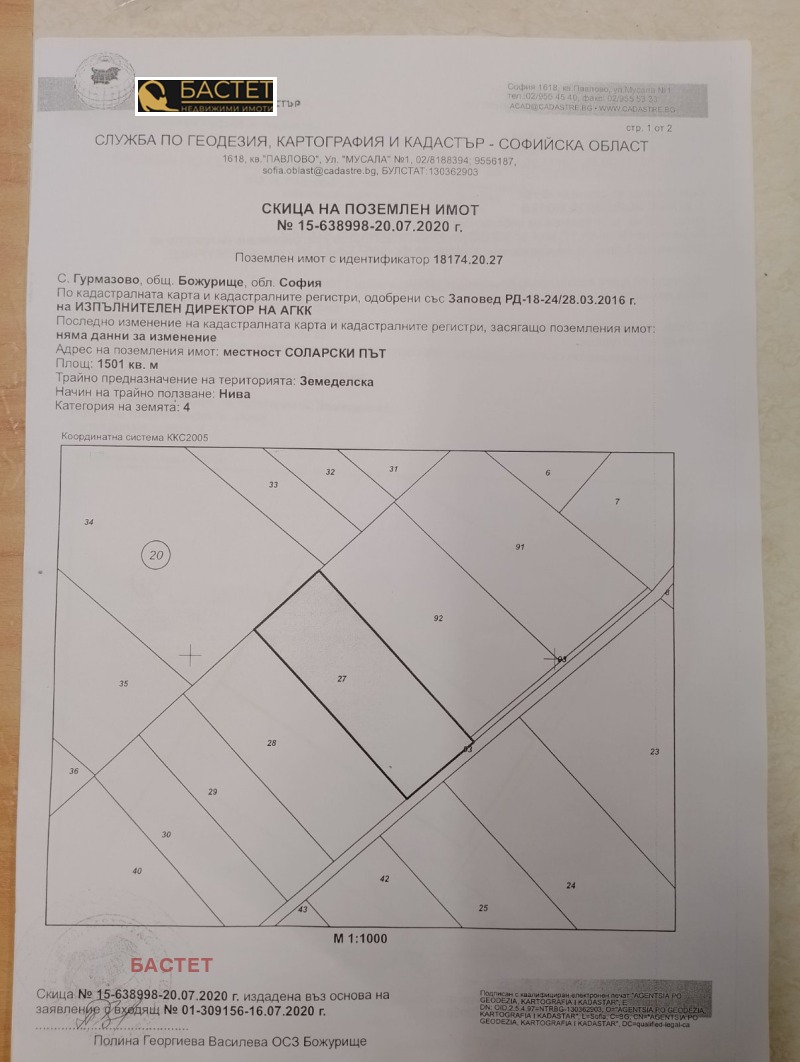 Продава ПАРЦЕЛ, с. Гурмазово, област София област, снимка 1 - Парцели - 47409568