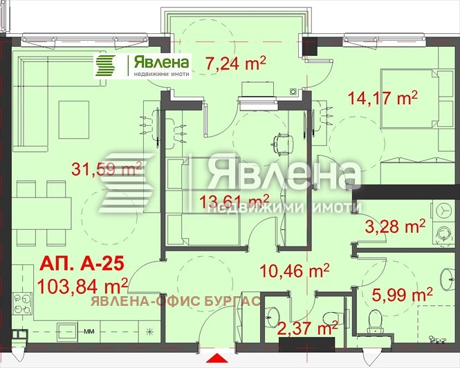 Продава 3-СТАЕН, гр. Бургас, Славейков, снимка 1 - Aпартаменти - 49294400