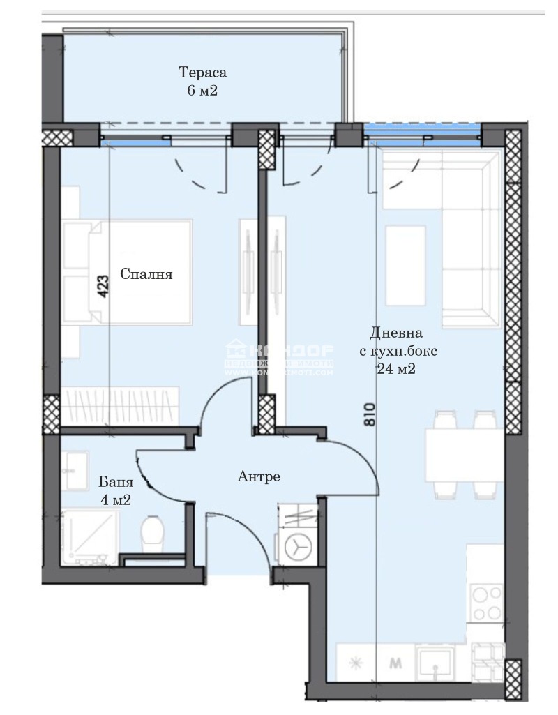 Te koop  1 slaapkamer Plovdiv , Trakija , 68 m² | 90450794 - afbeelding [3]