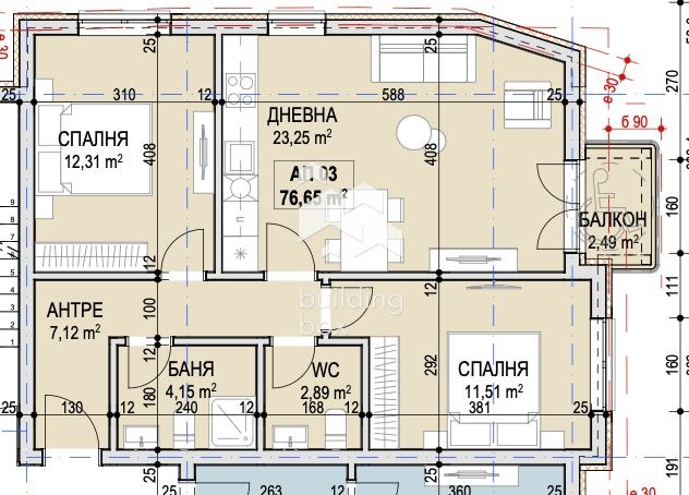 Продава 3-СТАЕН, гр. София, Сухата река, снимка 2 - Апартаменти - 54591031