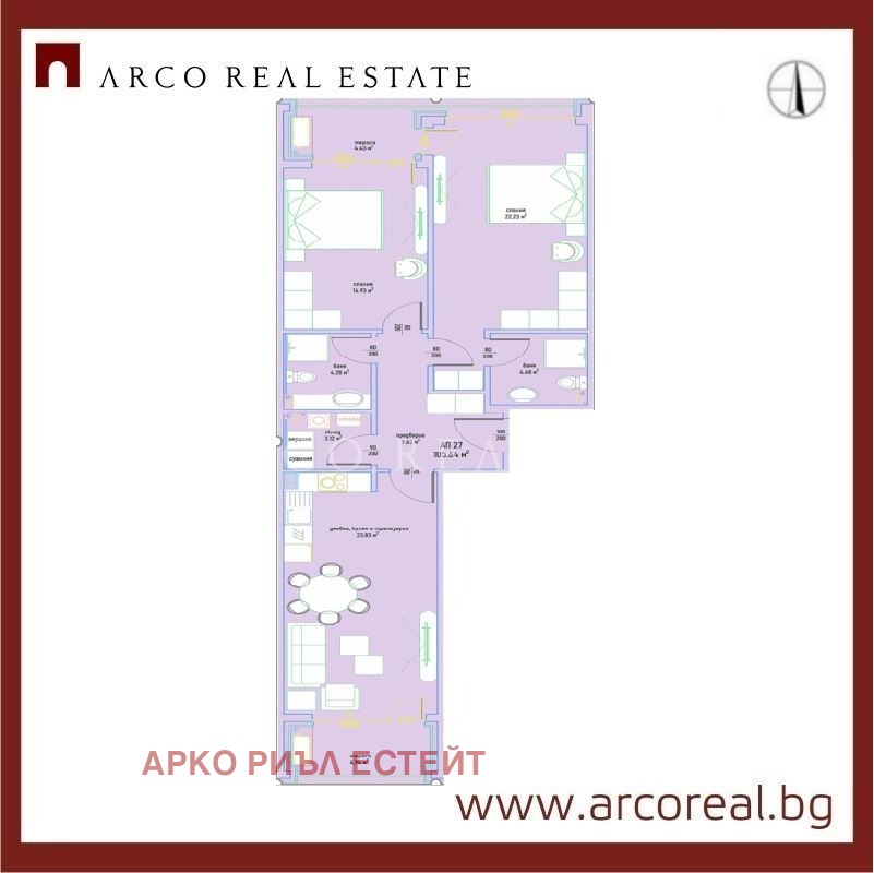 Продава 3-СТАЕН, гр. София, Малинова долина