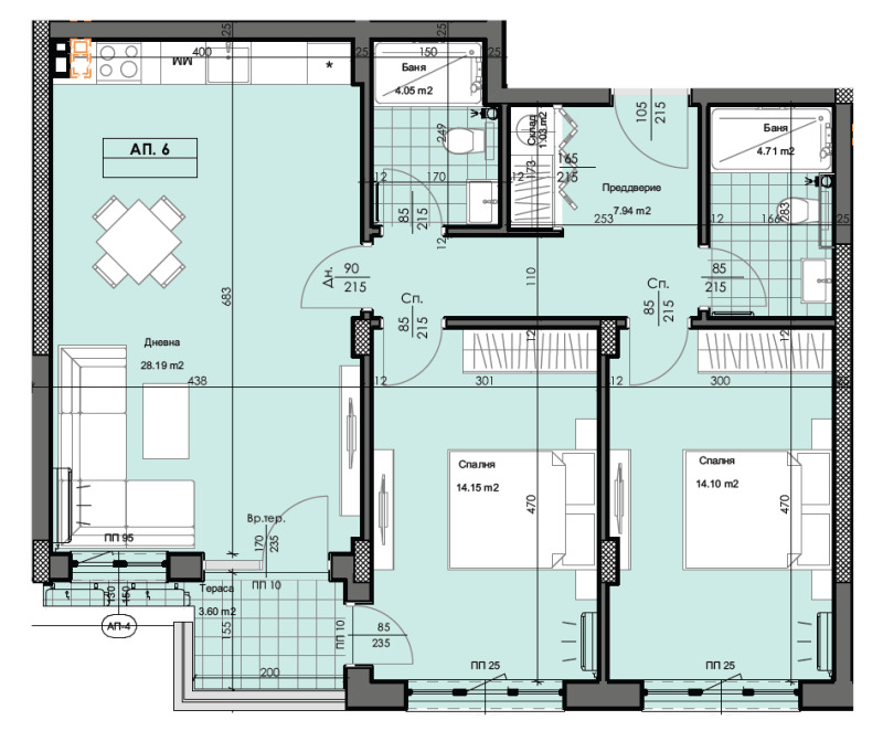 Продава 3-СТАЕН, гр. Пловдив, Гагарин, снимка 3 - Aпартаменти - 49220585